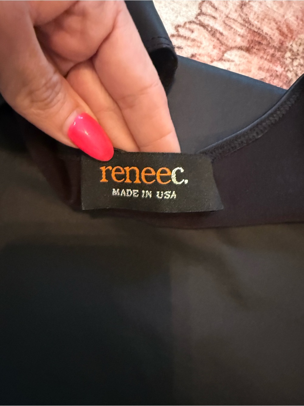 Renee C. Black Faux Leather Tank Top - Picture 2 of 3